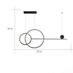 Large Small Circle With Linear Pendant Lighting Modern LED Kitchen Lighting