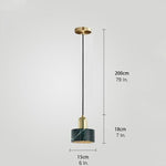 Cylindrical Electroplated Metal Resin LED Modern Pendant Lighting