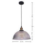 Electroplated Metal Glass Bowl-shaped LED Vintage Pendant Lighting