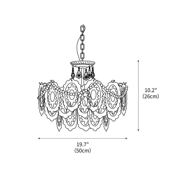 Embossed Pearls Crystal Chandelier
