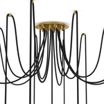 Four Hands Spider Chandelier - Marbled Matte Glass - Burnished Brass