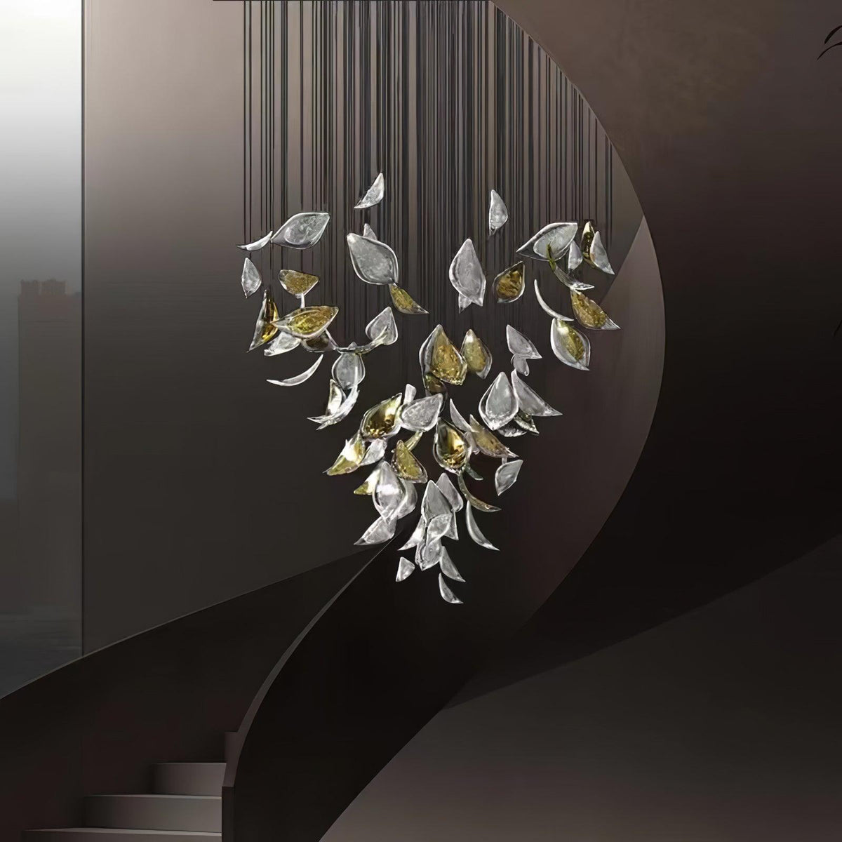 DIY Floating Leaves Chandelier