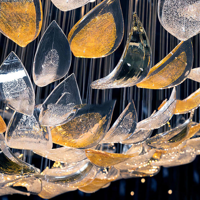 DIY Floating Leaves Chandelier