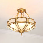 Floral Brass Ceiling Lamp