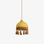 French Tassels Brass Pendant Swag Light