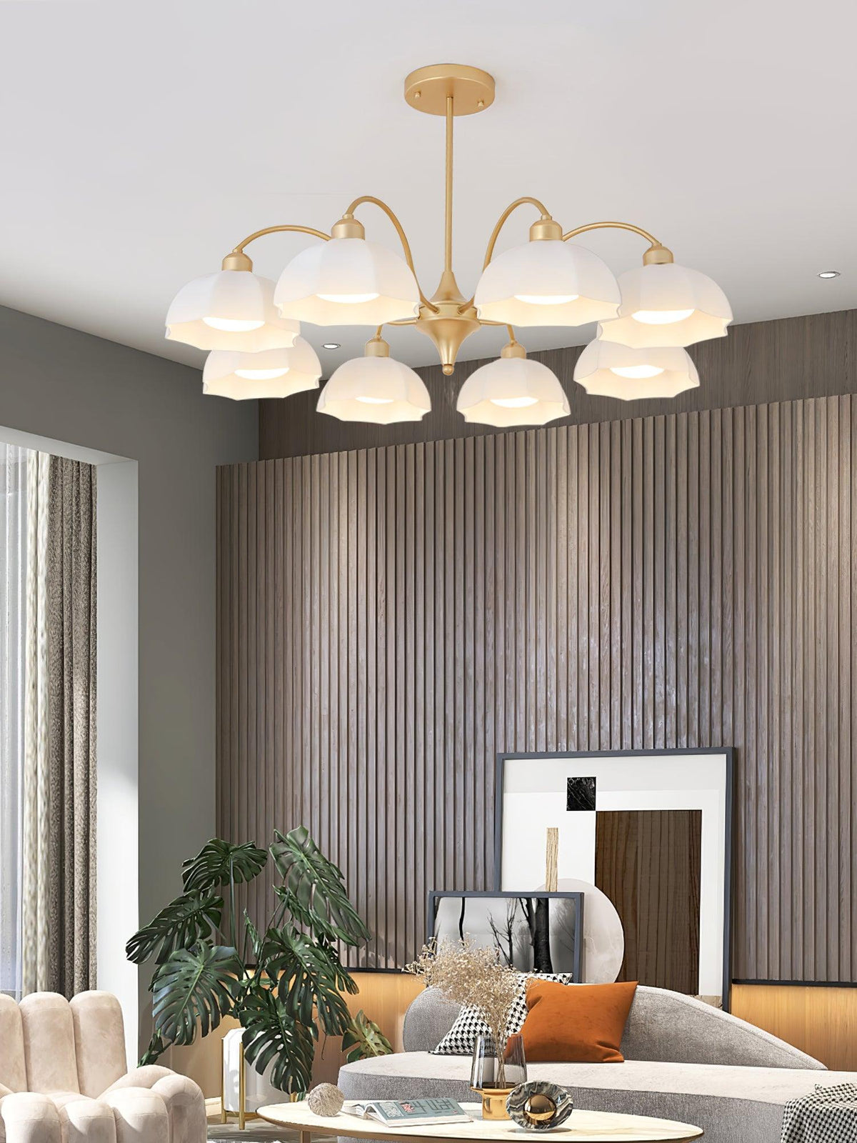 Frosted Glass Bell Chandelier