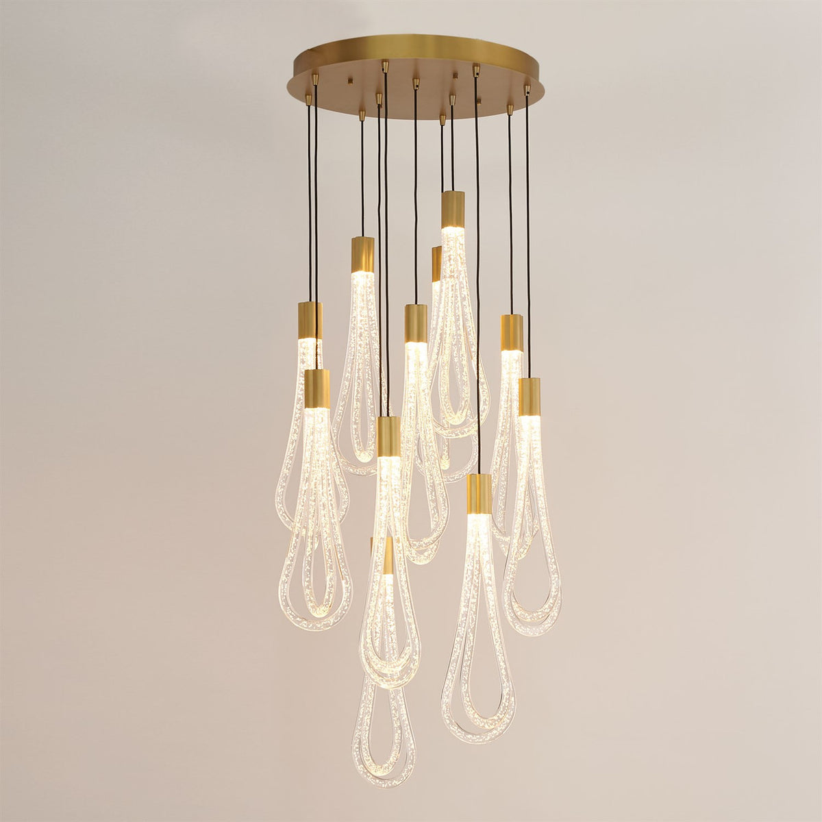 Studio A Round Layered Raindrop Chandelier