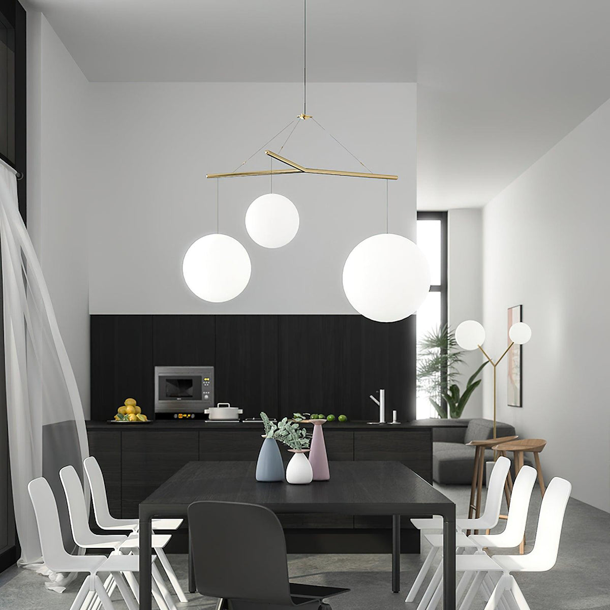 Geometric Triangle Pendant Lamp 45.3"