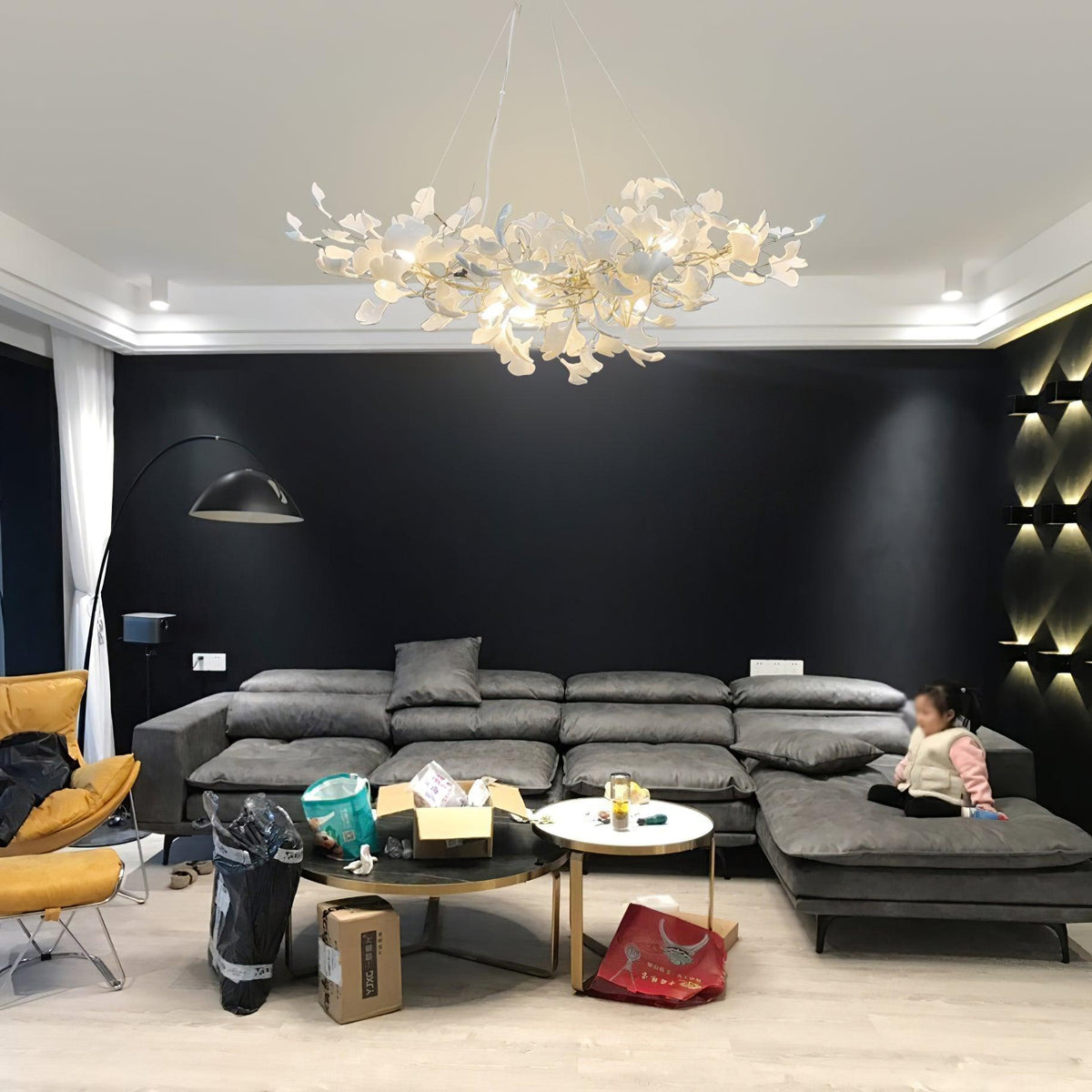 Modern Ginkgo Ceramic Chandelier