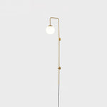 Globe Brass Plug-in Wall Sconce