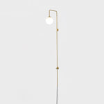 Globe Brass Plug-in Wall Sconce