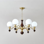 Globe Orb Wood Chandelier