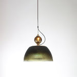 Green Glass Bowl Pendant Lamp 12.6″
