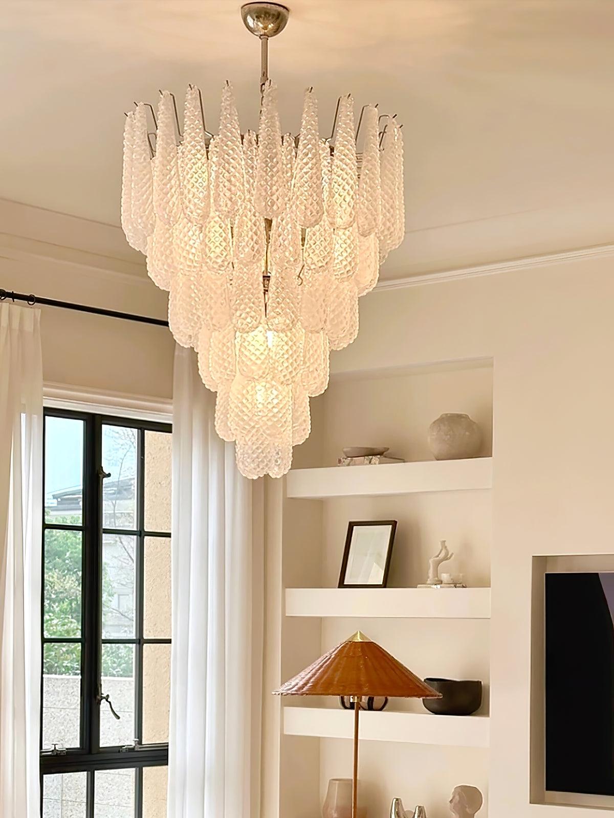 Grid Glass Waterfall Chandelier