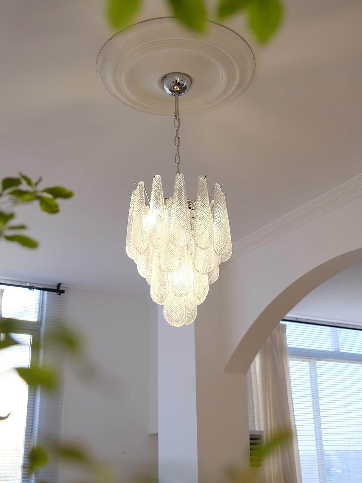 Grid Glass Waterfall Chandelier