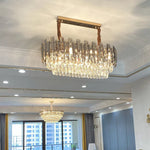 Round Crystal Kitchen Living Room Ceiling Lamp Atmospheric Modern Dining Bedroom Light