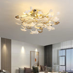 Ginkgo Leaf Bedroom Lamp: Post-modern Minimalist Art Ceiling Light, Elegant and Romantic