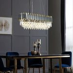 Art Deco Golden Black Crystal Pendant Lights for Dinning Room