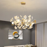Ginkgo Leaf Decor Chandelier - Nordic Fine Flower Art Light for Living Room