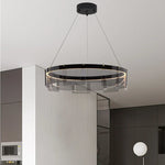 Stratos Glass LED Chandelier Rings for Dining Hall Bedroom Luxury Lighting