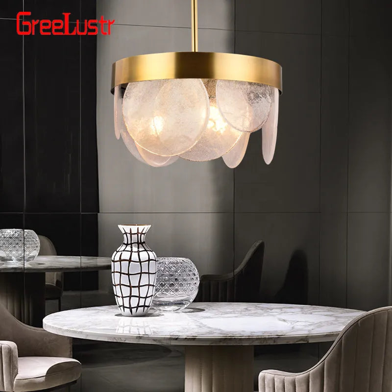 Glass Copper LED Pendant Light: Luxury Nordic Design for Home Decor