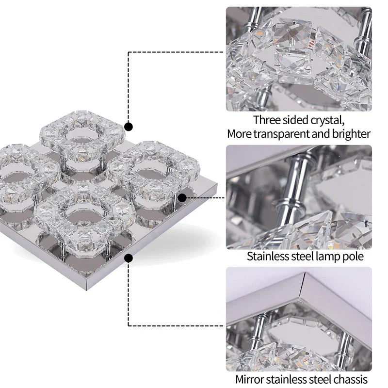 Afralia Smart LED Chandelier Modern Ceiling Lamp Remote Control for Living Dining Room