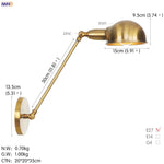 Long Arm Black Wall Light Retro Industrial Vintage LED Wall Lamp