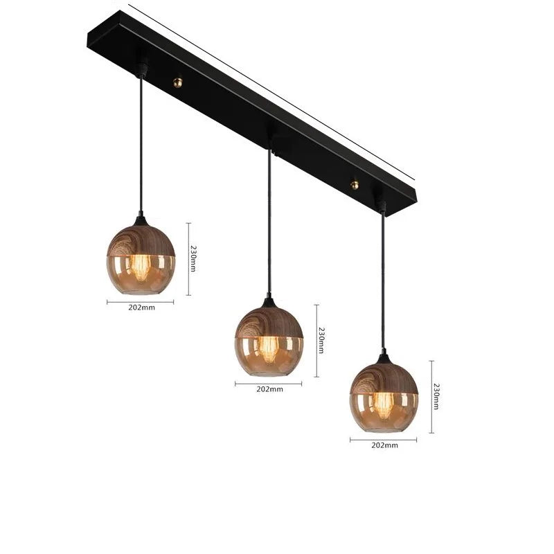 Nordic Wood LED Pendant Lights for Dinning Room Bedroom Cafe Bar Restaurant