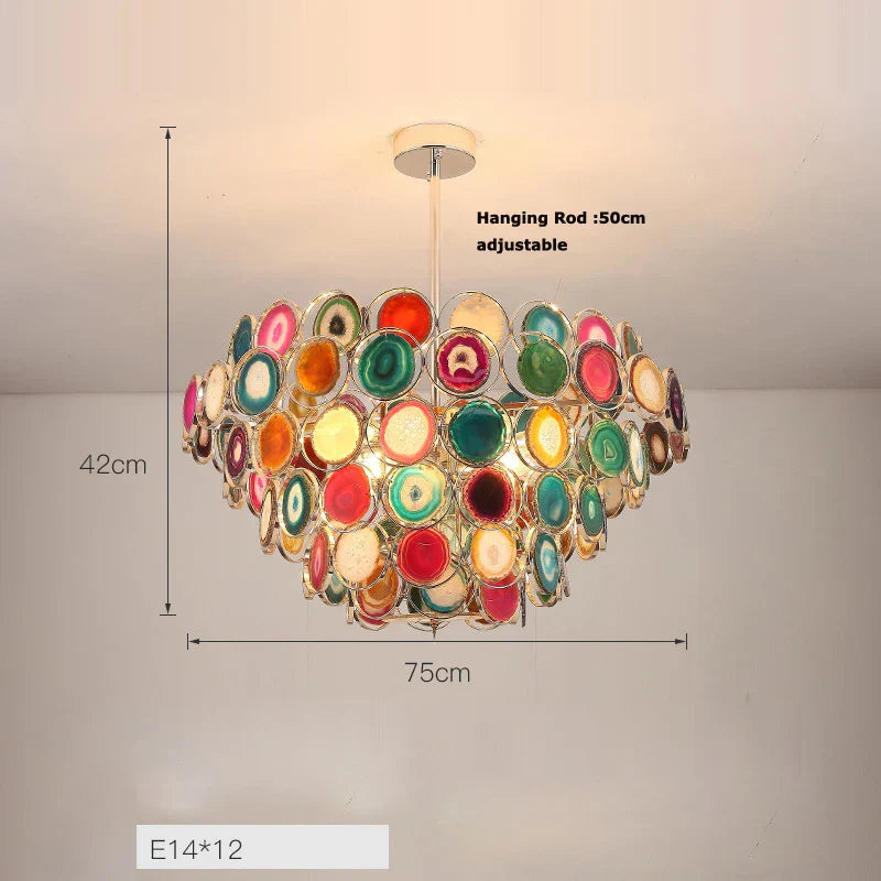 Agate Designer LED Chandelier by for Stylish Illumination in Dining Room