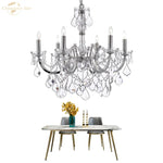 Traditional Crystal Chandelier LED Hanging Lamp Luxe Candle Lustre