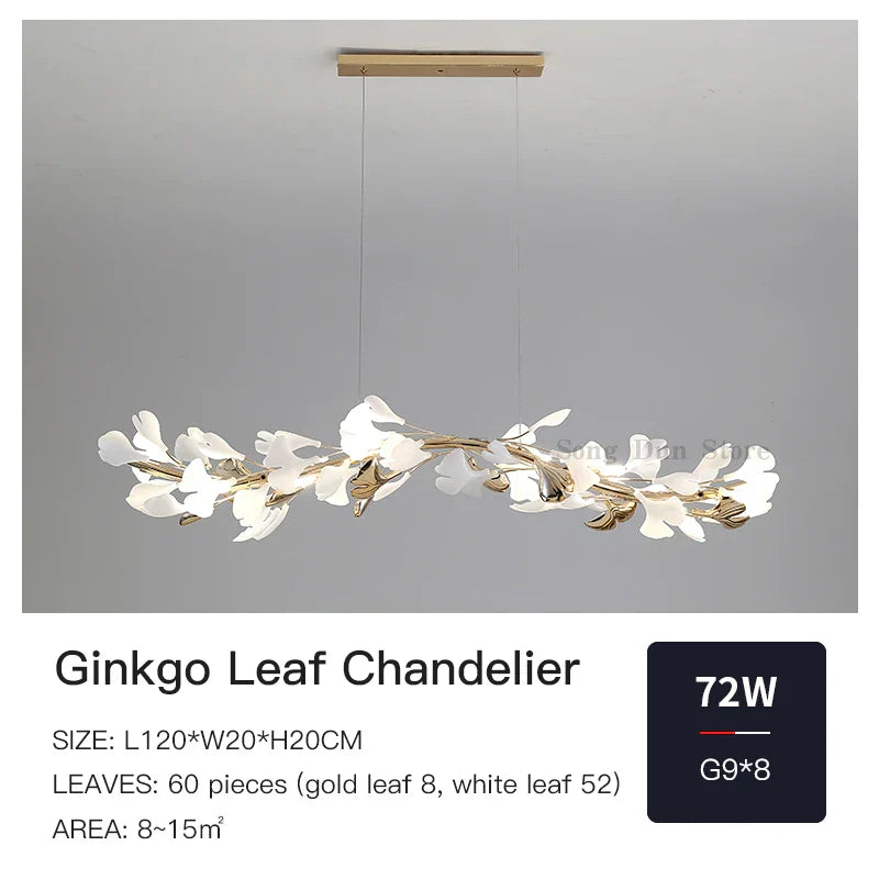 Ginkgo Ceramic Chandelier: Luxury Pendant Lights for Dining & Living Room