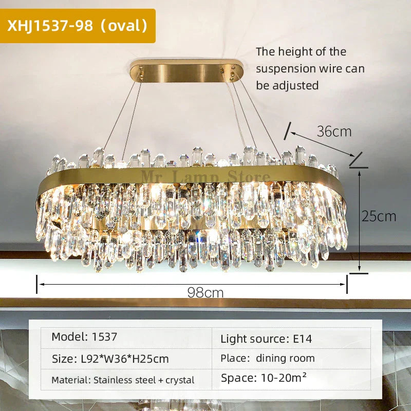 Crystal Chandelier Pendant Light for Luxury Living Room, Bedroom, Dining, Kitchen & Home Décor