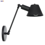 Black Single Swing Arm Wall Light Industrial Vintage Sconce LED Wall Lamp