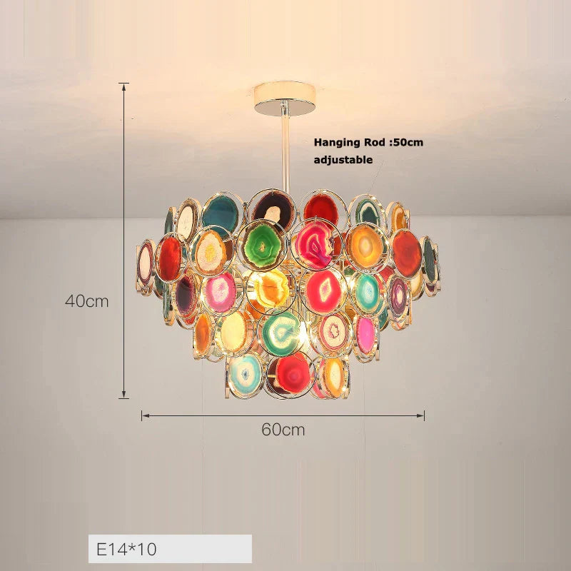 Agate Designer LED Chandelier by for Stylish Illumination in Dining Room