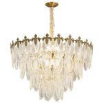 Round Glass Suspension Chandelier – Modern French Style Light Luxury for Living Room