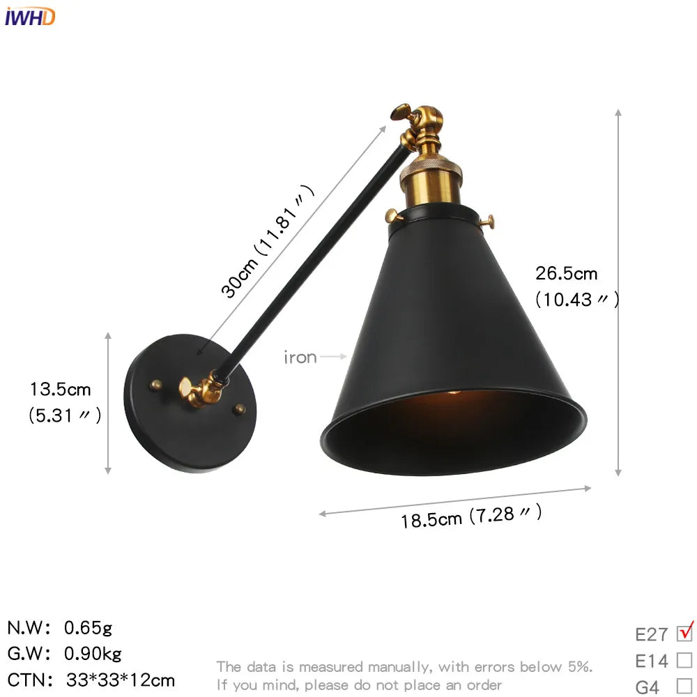 Vintage Industrial Wall Light Sconce LED Retro Bedroom Stair Loft Up Down Lamp