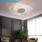 Curved Branch LED Ceiling Lamp: Modern Nordic Design for Bedroom, Dining, Kitchen.