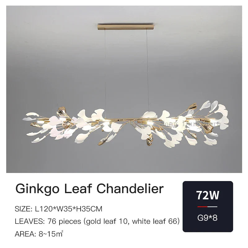 Ginkgo Ceramic Chandelier: Luxury Pendant Lights for Dining & Living Room