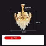 Postmodern Crystal Pendant Light - Golden Stainless Steel Suspension Lamp