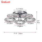 Crystal LED Ceiling Light Rings - Stainless Steel Plafonnier Lamp