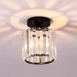 Crystal Pendant Ceiling Light, Modern E27 Semi Flush Design for Home Decor