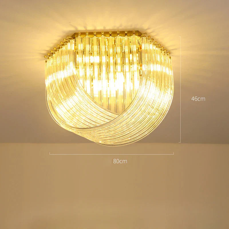 LED Glass Chandelier Hanging Lamps for Foyer - Modern Stainless Steel Design