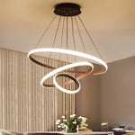 Black Ring LED Pendant Chandelier for Living Room, Dining Room, Kitchen