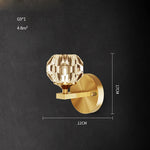 Black Gold Copper Crystal LED Wall Sconce Light for Bedroom Corridor