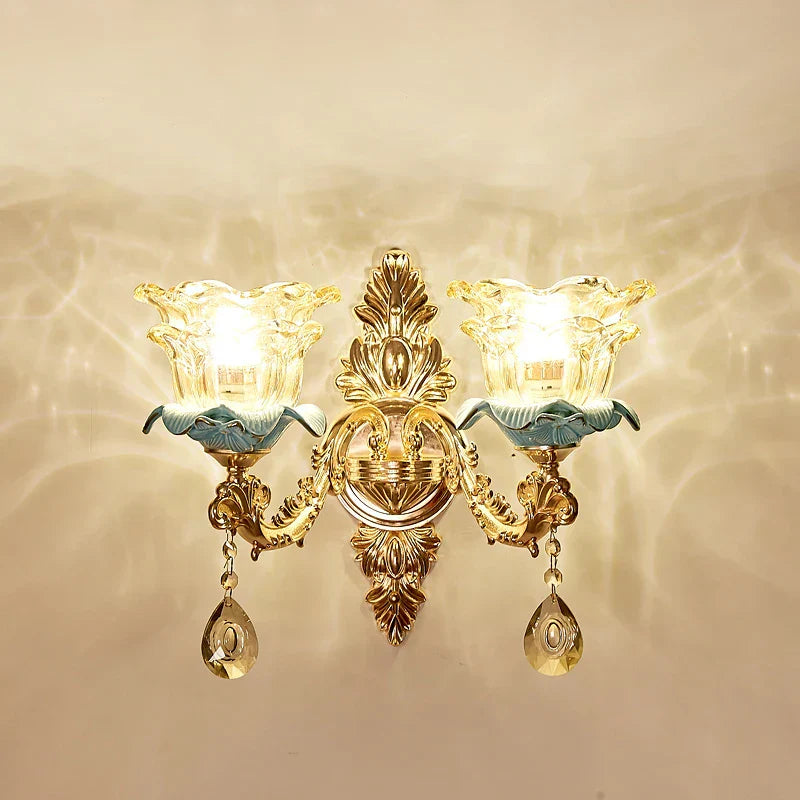 Retro Ceramic Chandelier for Living Room Bedroom Villa Duplex Floor