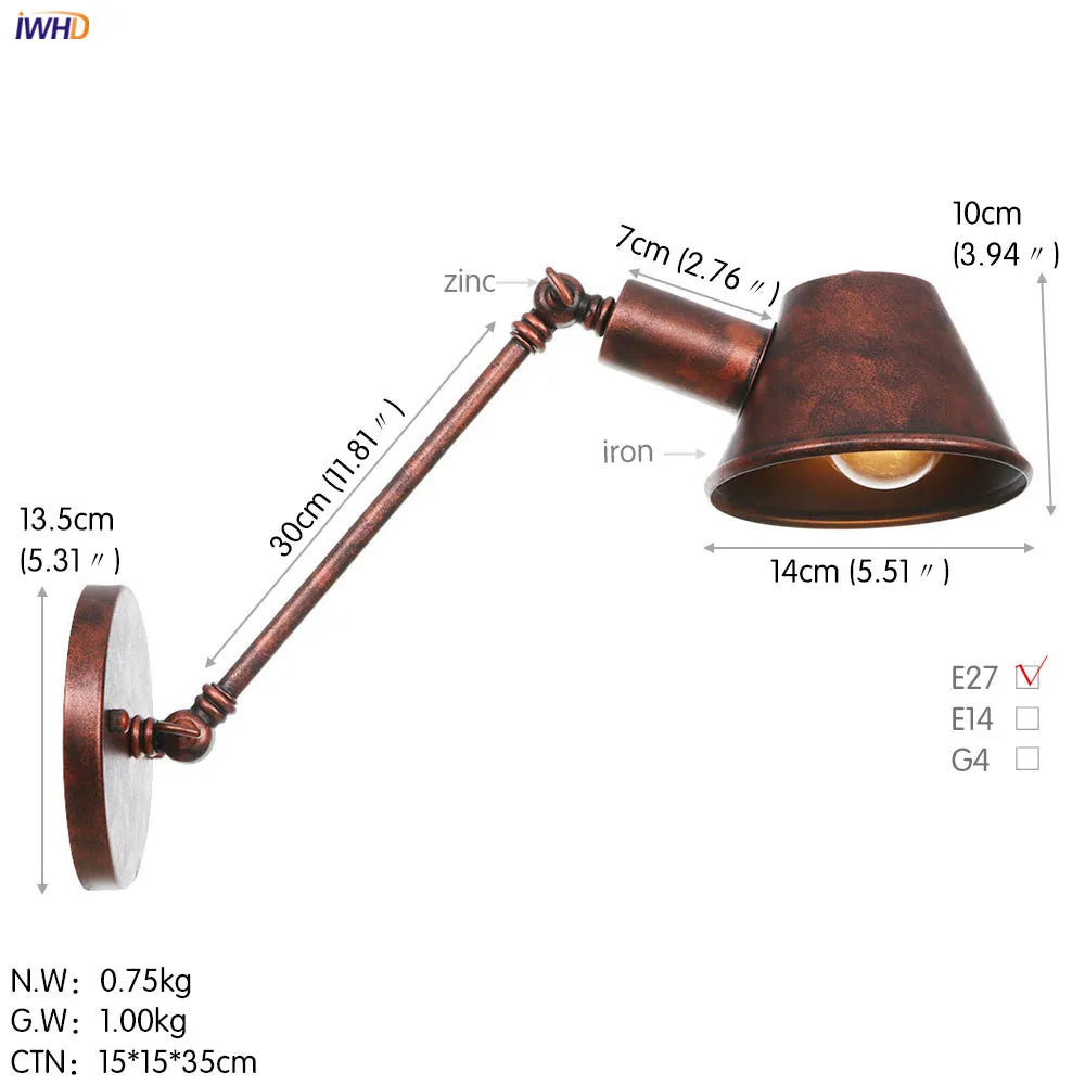 Vintage Industrial 2-Head Wall Lamp