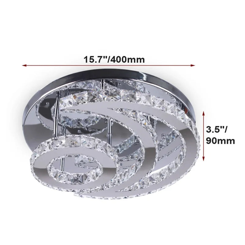 Modern Crystal Ceiling Chandelier LED Light for Living Dining Bedroom Lighting