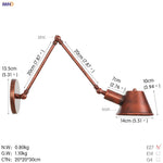 Black Single Swing Arm Wall Light Industrial Vintage Sconce LED Wall Lamp