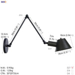 Black Single Swing Arm Wall Light Industrial Vintage Sconce LED Wall Lamp