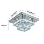LED Crystal Chandelier Mirror Rings Ceiling Light for Home Décor
